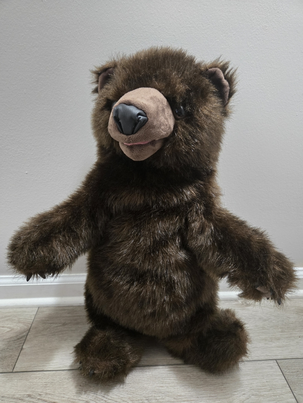 Vintage Folkmanis Folktails Large Brown Bear Puppet 22” Plush STEM Learning